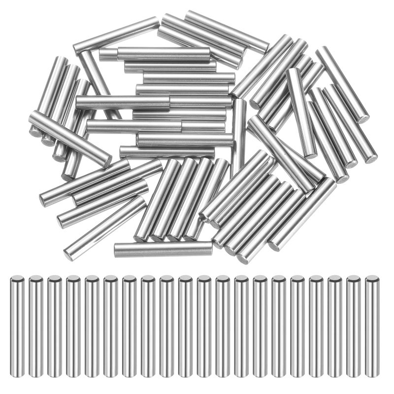 uxcell 50 Pcs 4mm x 27mm Dowel Pins Bearing Steel Cylindrical Dowel Pins Shelf Support Peg Pin Rod Fasten Elements Metal Shelf Pegs +/-0.02mm Diameter Tolerance, Silver Tone - Image 1